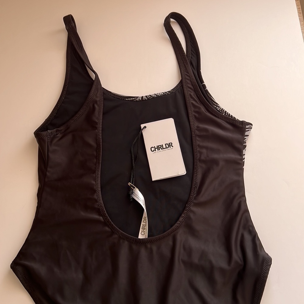CHRLDR The Palm Tree One Piece Swimsuit Size Small in Black - Picture 4 of 6